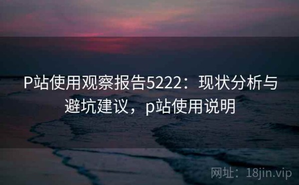 P站使用观察报告5222：现状分析与避坑建议，p站使用说明