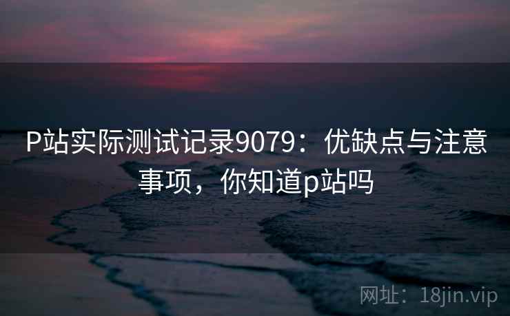 P站实际测试记录9079：优缺点与注意事项，你知道p站吗